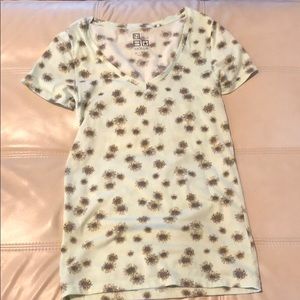 Teal sunflower V-Neck from Pacsun